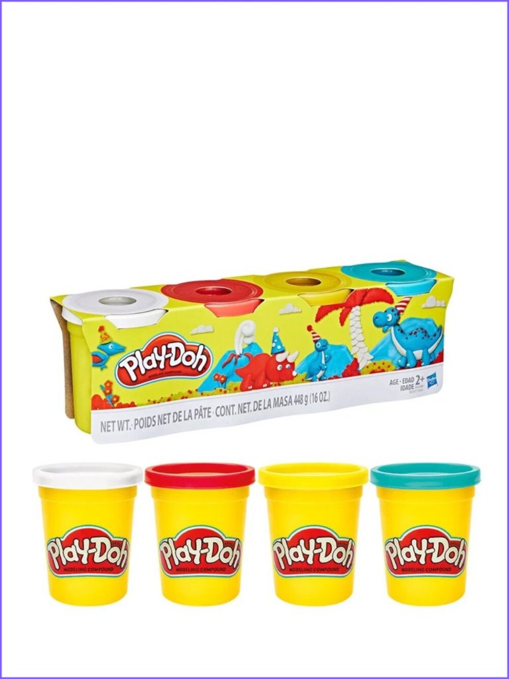 Play-Doh Modeling Compound 4-Pack of 4-Ounce Cans New in Box  Age (ADD-ON ONLY )